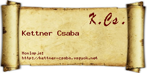 Kettner Csaba névjegykártya